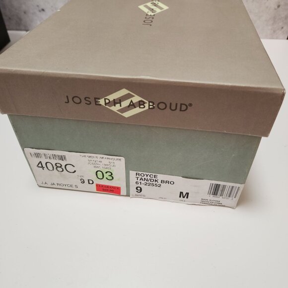 Joseph Abboud Royce Tan/Dark Brown Driving Mocs Loafers Men's 9 Leather Upper - Picture 2 of 16